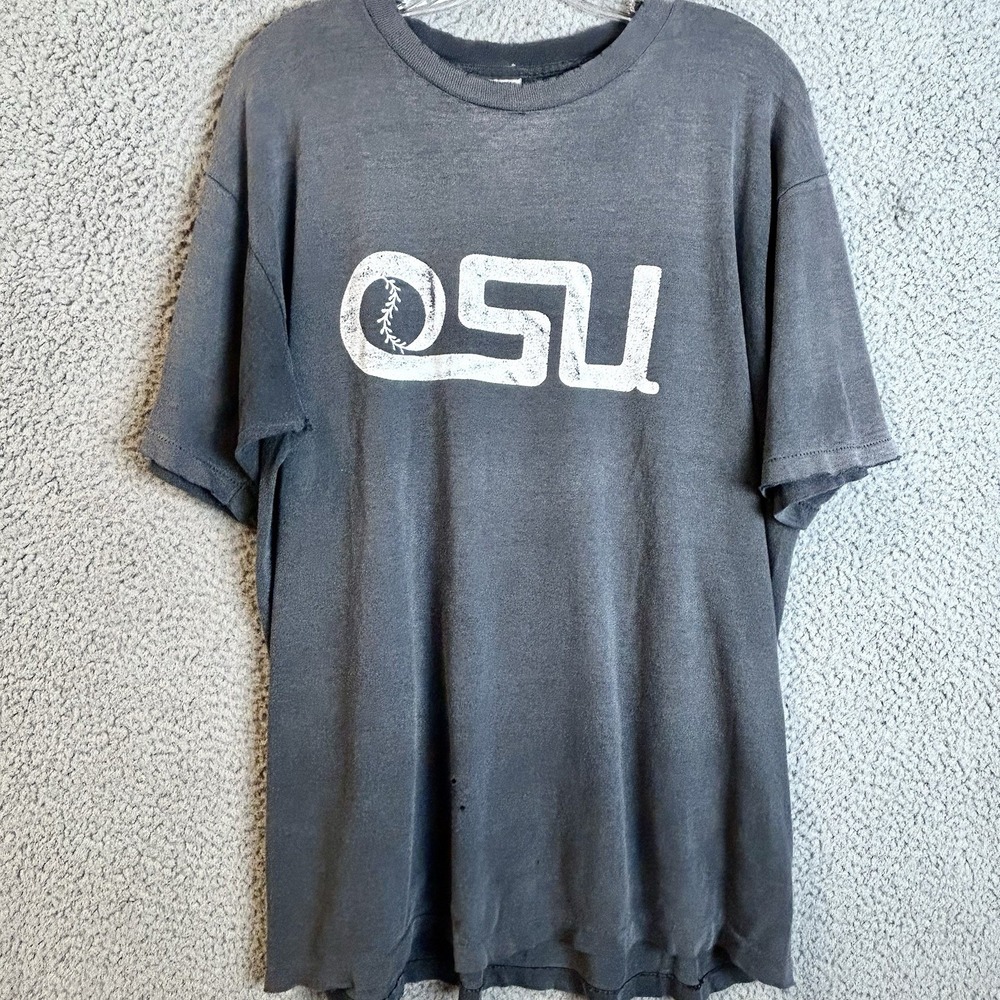 Vintage 90s OSU Oklahoma State Cowboys T-Shirt XL RARE Faded Black Oneita Tag